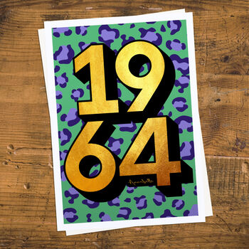 Personalised 60th Birthday 1964 Golden Year Print, 6 of 6