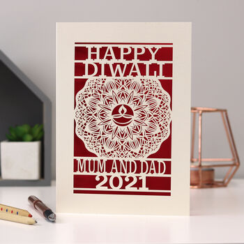 Personalised Papercut Diwali Mandala Card A5, 4 of 11