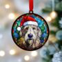 Irish Wolfhound In Santa Hat Suncatcher Decoration, thumbnail 4 of 6