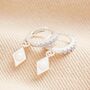Opal Diamond Huggie Hoop Earrings, thumbnail 1 of 4
