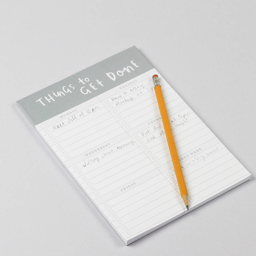 A5 Things To Get Done Notepad By Old English Company