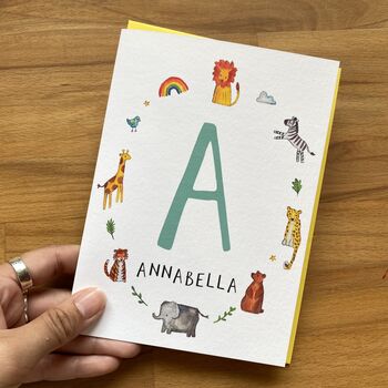 Personalised Alphabet Initial Name Card, 4 of 6