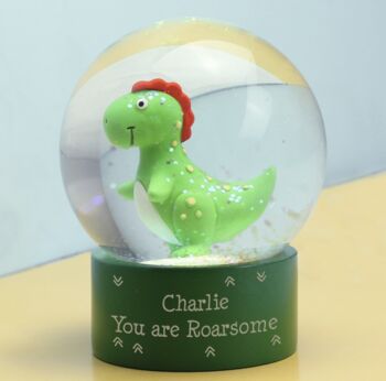 Personalised Dinosaur Snow Globe, 6 of 6