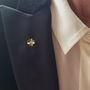 Diamond Clover Lapel Pin – Silver/Gold, thumbnail 2 of 5