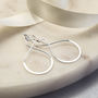 Sterling Silver Wire Teardrop Dangly Earrings, thumbnail 1 of 4