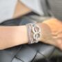 Personalised Taupe Leather Double Urn Bracelet For Ashes Memorial Keepsake Jewellery For Women And Pets, thumbnail 8 of 9