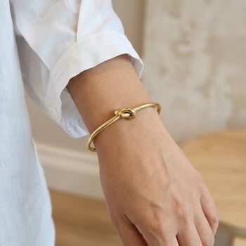 Knot Bangle Gold Non Tarnish Waterproof, 3 of 10