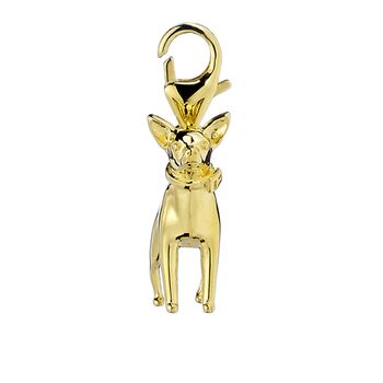 Chihuahua Sterling Silver, Gold Plated Charm, 3 of 10