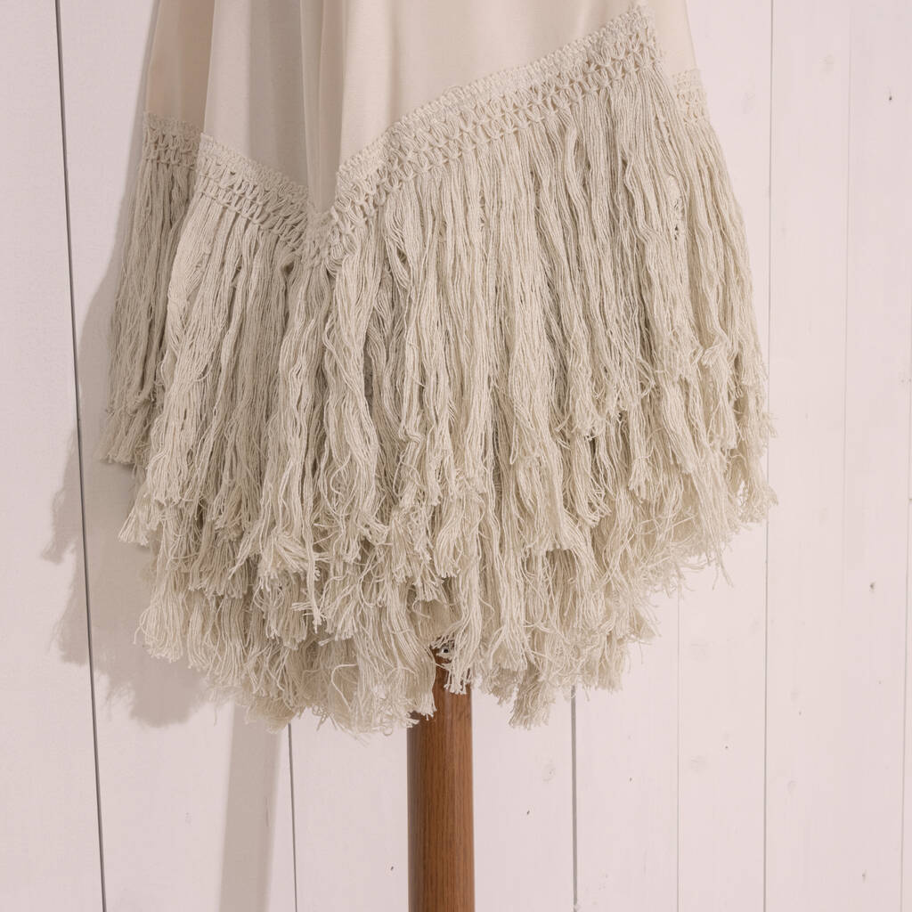 Cream Parasol With Triple Fringe By Ella James