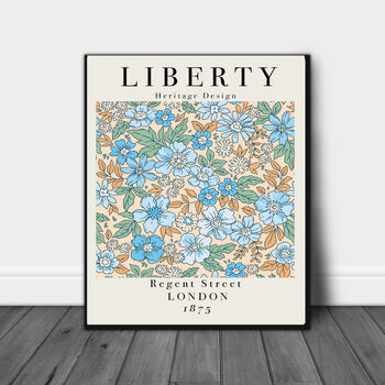 Liberty Retro Blue Art Print, 4 of 6