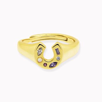 Mini Lucky Charm Adjustable Signet Ring, 4 of 8