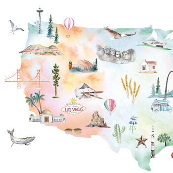 United States Illustrated Map Art Print, 2 of 10