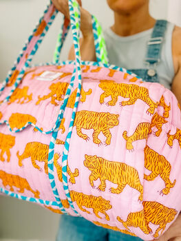 Handmade Indian Tiger Weekend Bag, 8 of 9