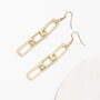 Gold Colour Square Chain Drop Earrings, thumbnail 2 of 3
