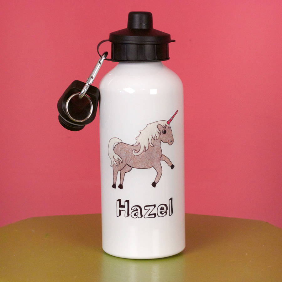 personalised unicorn water bottle by snapdragon | notonthehighstreet.com