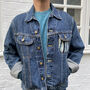 The Piano Vintage Tapestry Upcycled Denim Jacket, thumbnail 4 of 4
