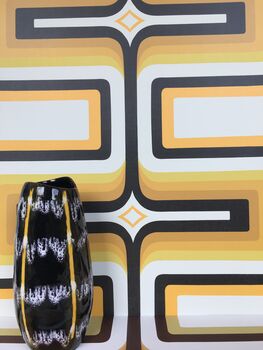 Retro Geometric Wallpaper Yellow / Black, 3 of 6