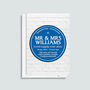 Personalised Blue Plaque Wedding Card, thumbnail 3 of 3
