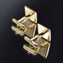 Square Textured Gold Cufflinks Gift For Men 316 L Stainless Steel, thumbnail 2 of 6