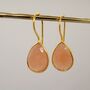 Peach Moonstone Sterling Silver Earrings, thumbnail 3 of 9