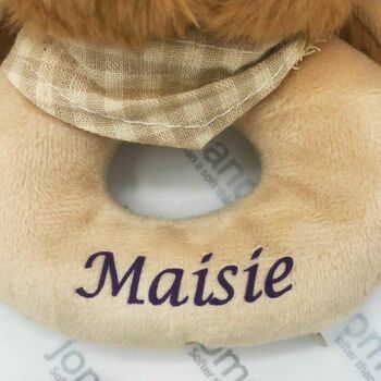 Brown Bunny Personalised Rattle, From Birth, Gift Boxed, 3 of 6
