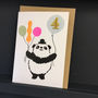 Handmade Panda 4th Birthday Card, thumbnail 2 of 4
