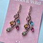 Christmas Lights Rhinestone Earrings, thumbnail 2 of 2