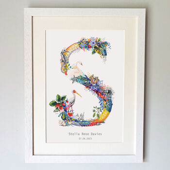 Personalised J To S Bright Wildlife Letter Print, 11 of 12
