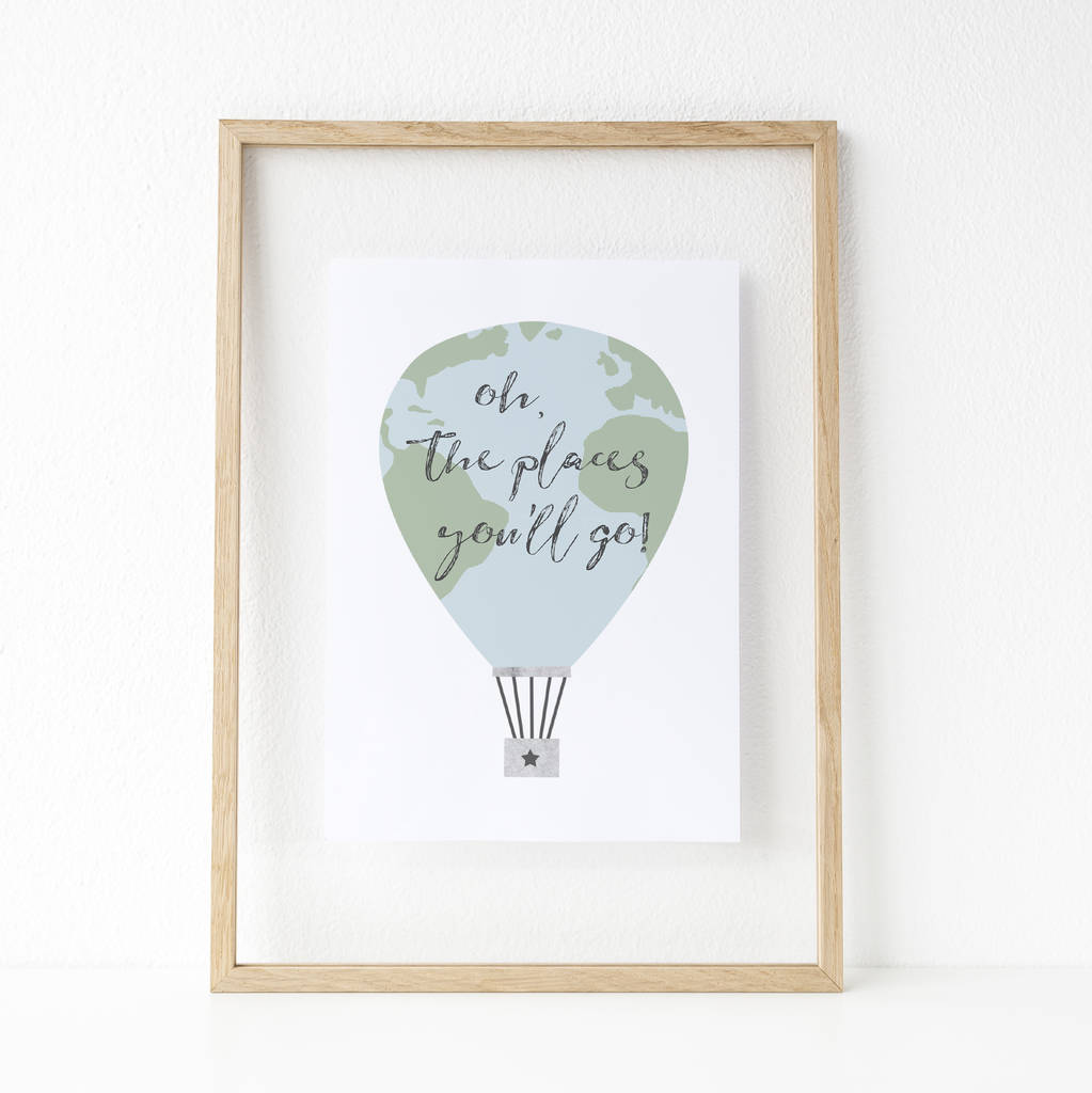 'oh, The Places You'll Go' Balloon Print By Mai & Moo