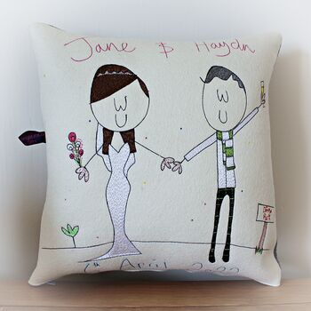 Personalised Embroidered Wedding Gift Cushion, 11 of 12