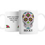 Personalised Halloween Sugar Skull Mug, thumbnail 6 of 6