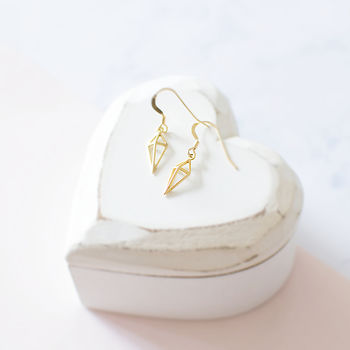 Gold Plated Spike Earrings, 2 of 4