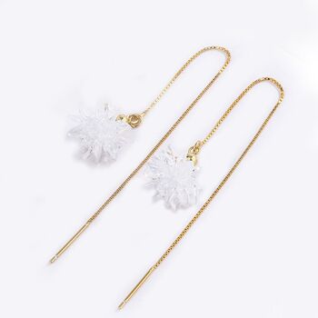 Quartz Star Threader Earrings In Gold Vermeil, 2 of 7