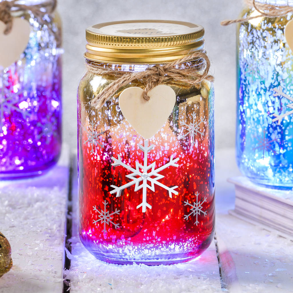 Christmas Snowflake Led Ombre Jar By The Little Boys Room ...