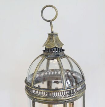 Antique Gold Moroccan Large Candle Lantern, 2 of 3