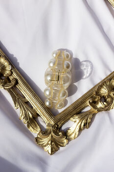 Medium Size Pearl Row Detail Claw Hair Clip, 3 of 6