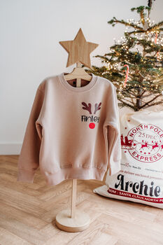 Personalised Reindeer Christmas Jumper, 5 of 5