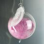 Personalised Pink Feather Xmas Bauble, thumbnail 1 of 3