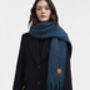 Cosy Teal Boucle Scarf, thumbnail 2 of 5