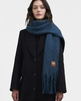 Cosy Teal Boucle Scarf, 2 of 5