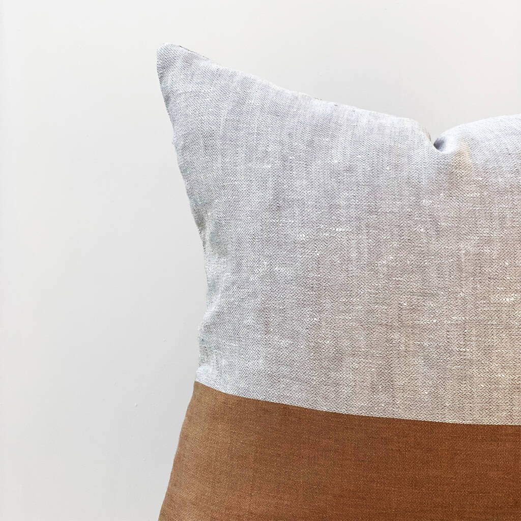 Cushion Cover Brown And Grey Abbey By Elley Home | notonthehighstreet.com
