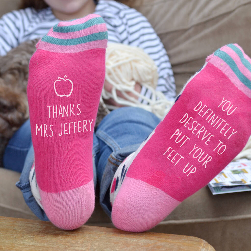 Put Your Feet Up Personalised Patterned Teacher Socks By Solesmith ...