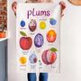 'Plums' Illustrated Food Tea Towel, thumbnail 1 of 4