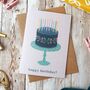 Folk Art Birthday Cake Card, thumbnail 1 of 2