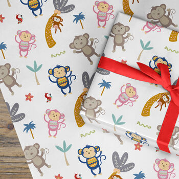 Monkey Safari Wrapping Paper Roll Or Folded, 3 of 3