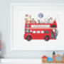 Personalised Children's London Bus Picture Print, thumbnail 2 of 12