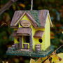 Personalised Yellow Lodge Wooden Bird House, thumbnail 1 of 8