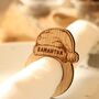 Personalised Santa Hat Napkin Rings Place Names For Christmas Table, thumbnail 5 of 5