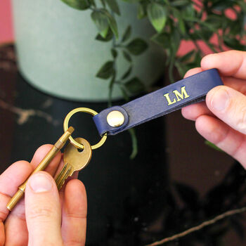 Personalised Leather Keyring Loop Gift For New Home, 2 of 6