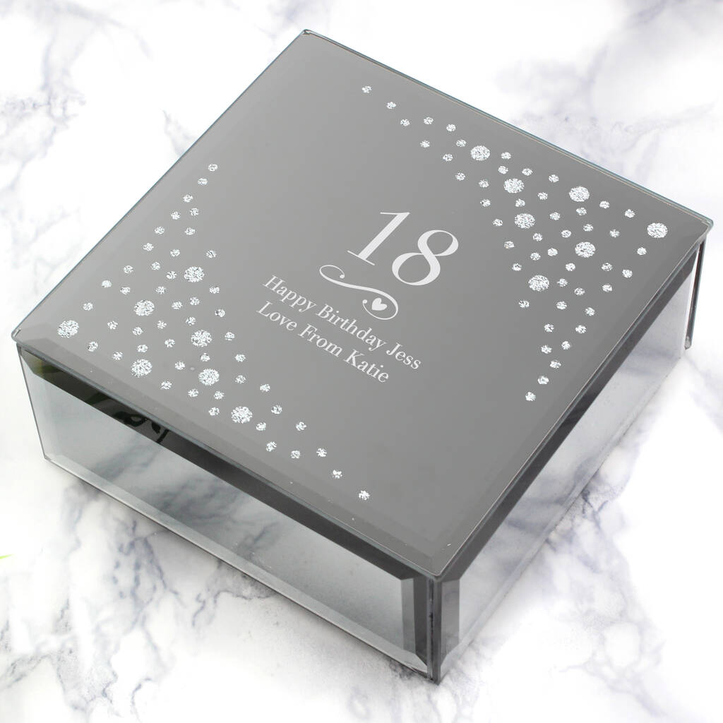 Personalised Age Diamante Glass Trinket Box, 1 of 6